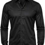 Camisa Social Masculina Acetinada Slim com Elastano – 50700
